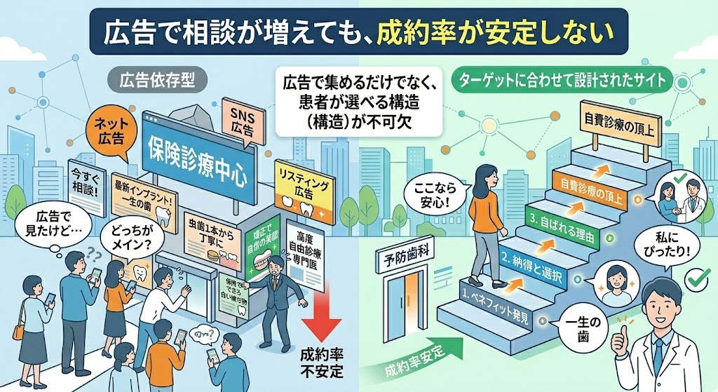 歯科医院 広告では成約が安定しない