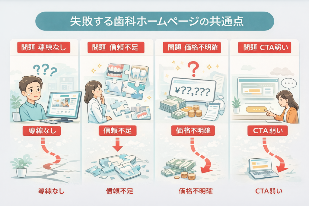 ホームページを作っても集客できない理由のイメージ