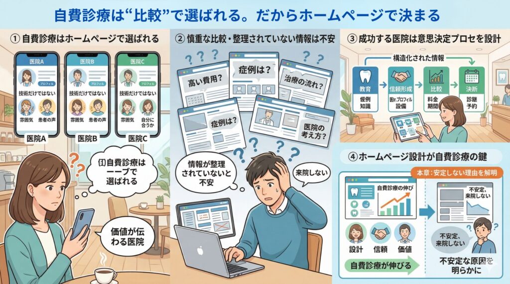 なぜ歯科の自費診療はホームページで決まるのか